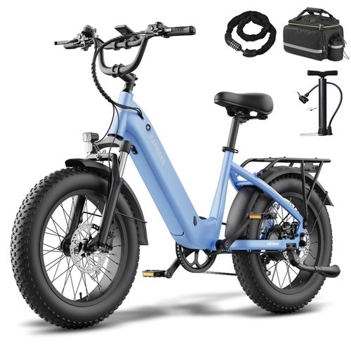 E-Bike 20×4,0 Fat-Reifen, 48 V 15 Ah 80 km Reichweite, 40 mm Federung, Blau