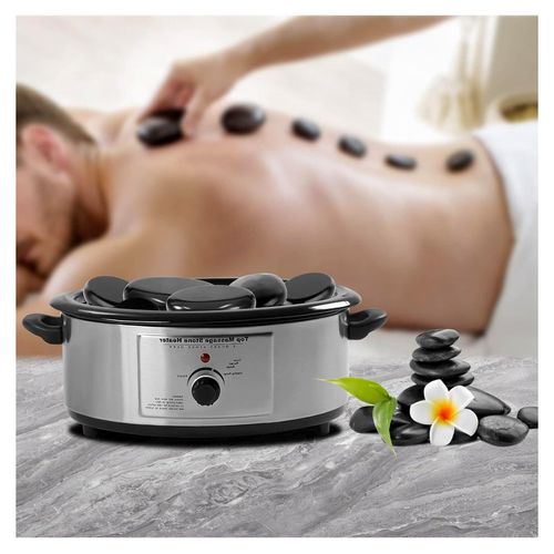 Massage Hot Stone Wärmegerät, 6L Hot-Stone-Wärmegerät Heizgerät mit Schäpfkelle, Massage-Steine Erwärmer Heater 750W