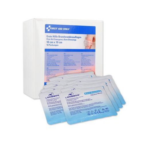 First Aid Only Brandwundenauflagen, 10 x 10 cm, Polyurethan (PU), weiß, 10 Stück