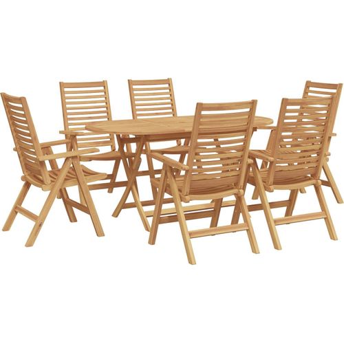 Möbel 7-teiliges Garten Essbereich Klappbar Massivholz Teak, Gartenstühle 2 Stück Massivholz Teak - Gartentische 3356879