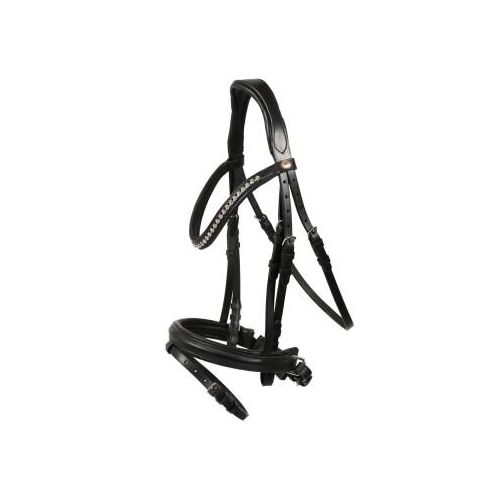 Hans Melzer Horse Equipment Hans Melzer Trense Valluhn schwarz/silber schwedisches Reithalfter WB (Warmblut)