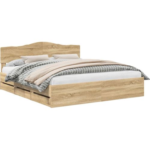 Bettrahmen Sonoma-Eiche 200 x 200 cm Ingenieurs Holz