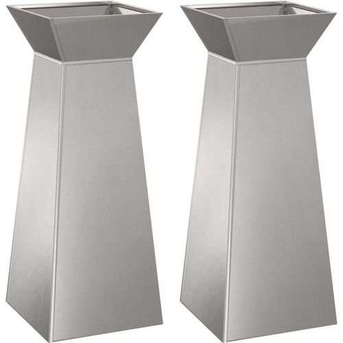 Säulen Pflanzer 2 pcs Silber 40 x 40 x 100 cm