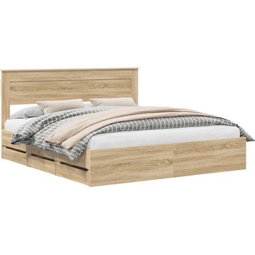 Bettrahmen Sonoma-Eiche 200 x 200 cm Ingenieurs Holz