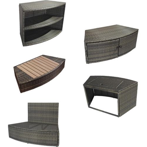 Design Spa Möbel halbsteif Octopus Netspa PVC geflochten - Gesamtdurchmesser außen Möbel 290cm - Set 8 Module
