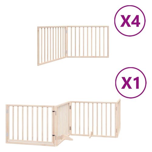 12-tlg. Hundetor mit Tür Faltbar 960 cm Pappelholz
