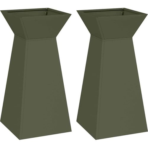 Säulen Pflanzer 2 pcs Oliv 35 x 35 x 73 cm