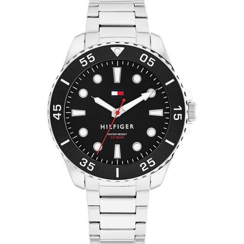 Tommy Hilfiger Herrenuhr Ozeanisch 1792203 Edelstahl Schwarz 10 ATM Wasserdicht