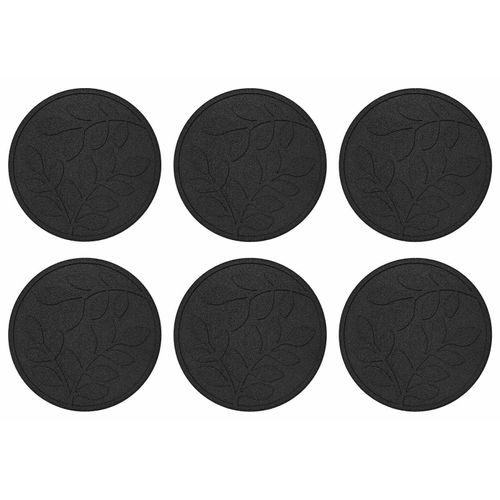 Gehwegstein 6 pcs Schwarz Ø 44 x 2 cm Gummi