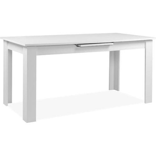 Ausziehbarer Tisch – BIRMINGHAM – 80B – automatisches synchronisiertes Öffnen – weißes Nachbildung – 8/10 Personen – 160–200 x 75 x 80 cm