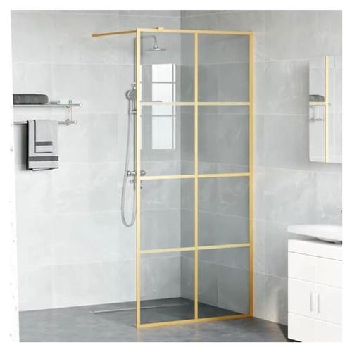 Walk-in Duschwand Gold 90 x 195 cm aus gehärtetem Glas
