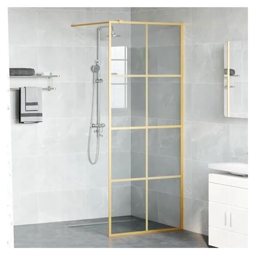Walk-in Duschwand Gold 80 x 195 cm aus gehärtetem Glas