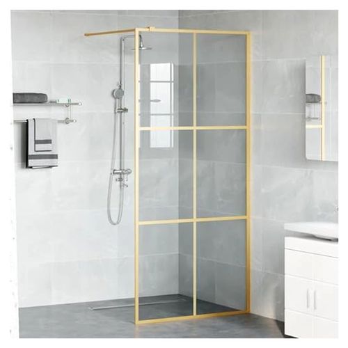 Walk-in Duschwand Gold 90 x 195 cm aus gehärtetem Glas