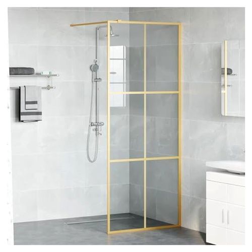 Walk-in Duschwand Gold 80 x 195 cm aus gehärtetem Glas