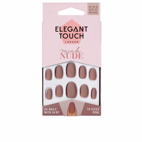 Polished Colour Nails With Glue Oval #mink Nude