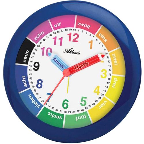 Kinderwecker ATLANTA "1265/5", blau, Wecker, Kinder, Lernwecker, Quarzwecker, Geschenkidee