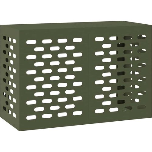 vidaXL Klimaanlagenabdeckung Olivgrün 90 x 40 x 60 cm Stahl