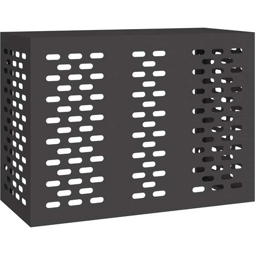 vidaXL Klimaanlagenabdeckung Schwarz 110 x 50 x 80 cm Stahl