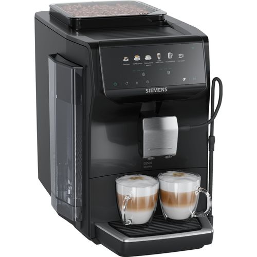 SIEMENS Kaffeevollautomat "TP551E07", schwarz (klavierlack schwarz), B:27,2cm H:37,8cm T:47,2cm, Kaffeevollautomaten, mit Milchschlauch, Keramikmahlwerk, entnehmbare Brüheinheit, Schwarz, Kaffeevollautomat