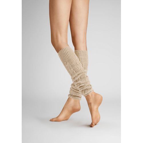 Beinstulpen HUDSON "Stulpe Winter Spirit", Damen, biber, meliert 0738, Obermaterial: 67% Polyacryl PAN. 27% Schurwolle WV. 6% Polyamid PA., Stulpen