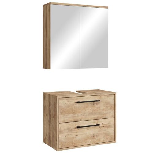 Badplaats Wastafelkast set florence 60 x 35 cm – kastanje – badmeubel met