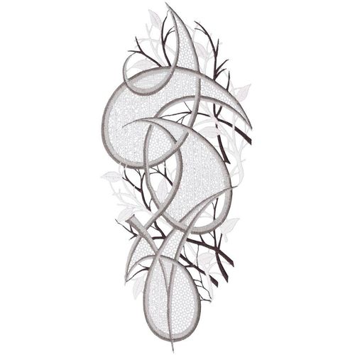 Fensterbild "Fensterbild "Ornament" farbig", bunt, B:15cm H:35cm, Polyester, W. REUTER & SOHN - PLAUENER SPITZE, Fensterbilder