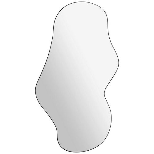 Xora Wandspiegel, Schwarz, Metall, Glas, wellenförmig, 60x110x1.5 cm, Ganzkörperspiegel, Spiegel, Wandspiegel