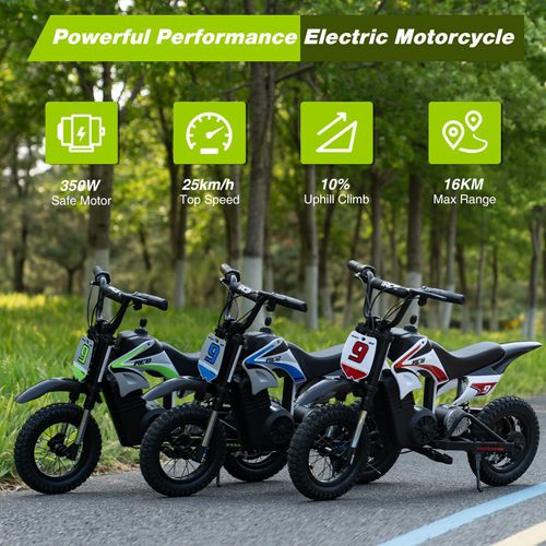 RCB R9X PRO Kinder-Elektromotorrad Blau, 350 W, 36 V, 12 Zoll