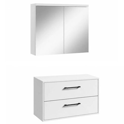 Badplaats Wastafelkast florence 80 x 46 cm hoogglans met spiegelkast