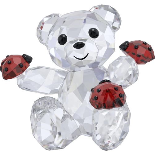 Dekofigur SWAROVSKI "Kristallfigur Sammelfigur Kris Bär Viel Glück Bär", rot (kristallweiß, rot, schwarz), Dekofiguren, B/H/T: 3cm x 3,2cm, Swarovski Kristall, Swarovski Kristall, B:3cm H:3,2cm