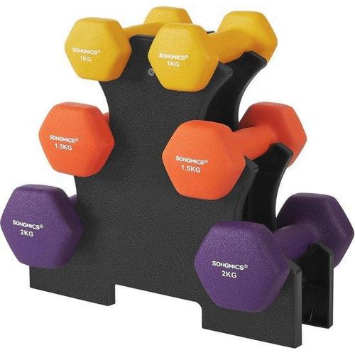 Famanu Halterset für das Training zu Hause - 6 kurze Halter (1kg, 1.5kg, 2kg) und Halter
