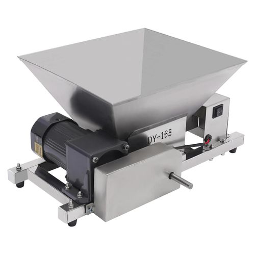 Elektrische Obstmühle - Gewerbliche Zerkleinerungsmaschine - 60W Motor - 4L Behälter - 20 kg/h Leistung - 3 cm Körnung - 220V - Metallklingen - Silber