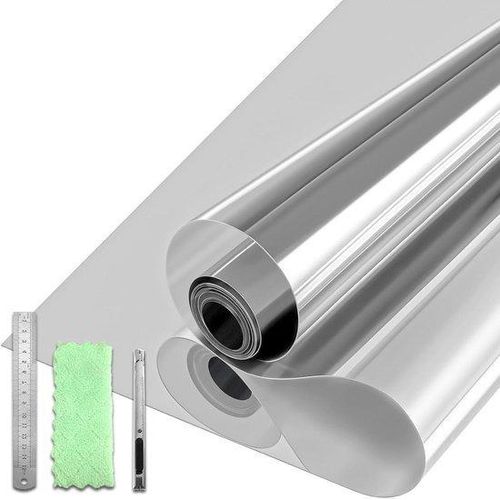 Raamfolie mit statischer Hechting - 90 x 400 cm - Silber