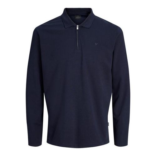 Jack & Jones Jprblaethan ls zip polo navy
