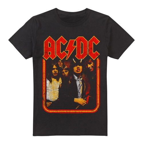 AC/DC Mens Groep Distressed T-shirt (Zwart)