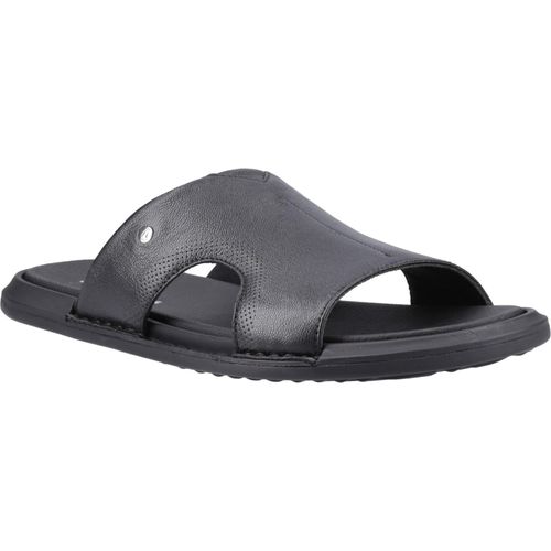Hush Puppies Callum Slide Leder Heren Zwarte Sandalen