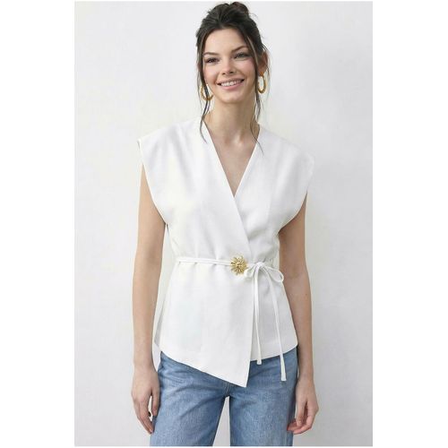 Gordel V-Hals Crepe Vest