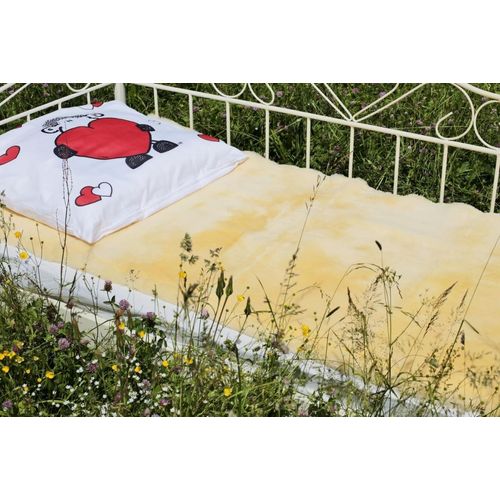 Bettauflage 160 x 80 cm aus Lammfell pflanzliche Gerbung -