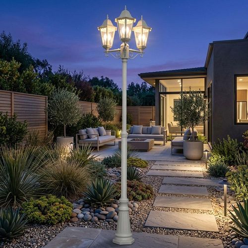 LED ALU Stehleuchte in weiß für den Außenbereich