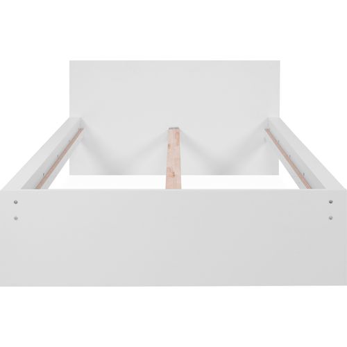 Bett IMAGE 65E mit Kopfteil, Weiß, aus melaminbeschichteter Spanplatte mit ABS-Kante