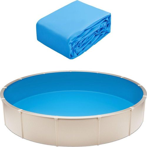 Runde Poolfolie 15 ft Unibead Poolfolie 47 in Wandhöhe Einfarbig