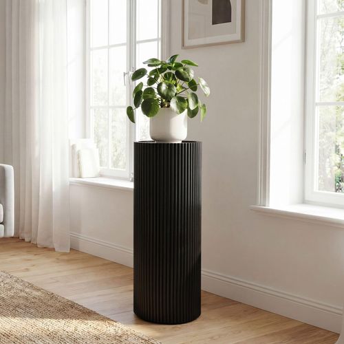 Dekosäule Massivholz 80cm Blumensäule Rund Holzsäule Wohnzimmer Pflanzensäule