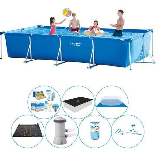 Rechteckiges Schwimmbad-Set 450x220x84 cm - Alles in 1 Schwimmbad-Set