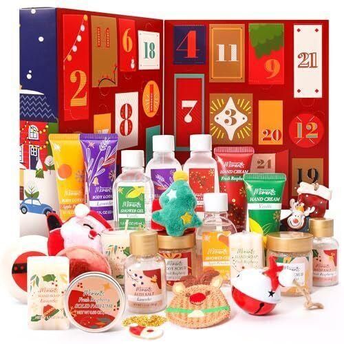 BODY & EARTH Adventskalender Weihnachtsgeschenke für Frauen mit 24 SPA Produkten