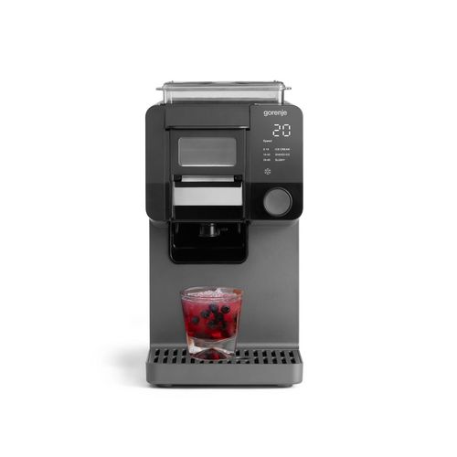 GORENJE Eismaschine "GIICM - 3in1 Instant Eismaschine", schwarz (grau), B:19cm H:40,8cm T:36,7cm, Eismaschinen, Eis & Slushy in 90 Sek., 1 L, Selbstreinigungsfunktion, max. 35kg/Tag