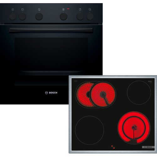 BOSCH Elektro-Herd-Set "HND211LR1", Energieeffizienz: A (A+++-D), schwarz, Herdsets, 3D-Heißluft: Gleichmäßige Hitze für perfekte Ergebnisse