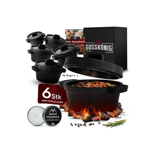 GUSSKÖNIG Eingebrannter Mini Dutch Oven Set 6St. 300ml