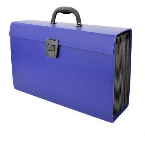 Famanu Dokumentenbox mit Handgriff und 19 Fächern - Blau