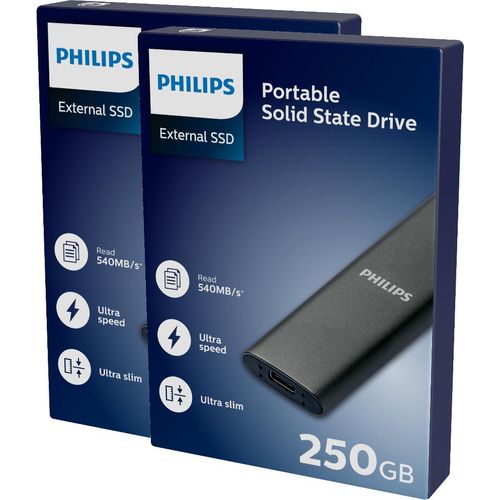 Philips - ssd philips extern 250gb usb-c grau | 2 stück