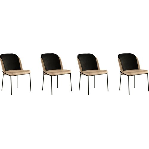 Skye Decor, DR - 145 V4, Stuhlset (4 Stück), Beige, 100 % METALL, 54 x 55 x 86 cm